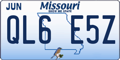 MO license plate QL6E5Z