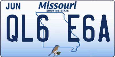 MO license plate QL6E6A