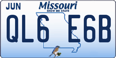 MO license plate QL6E6B