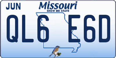 MO license plate QL6E6D