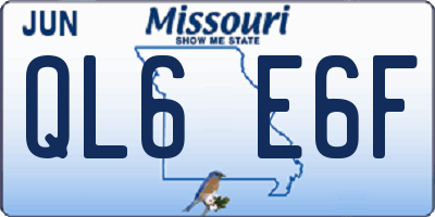 MO license plate QL6E6F
