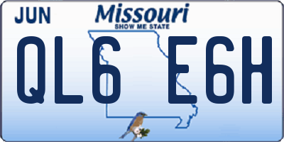 MO license plate QL6E6H