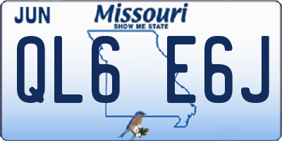MO license plate QL6E6J