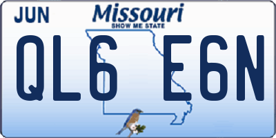MO license plate QL6E6N