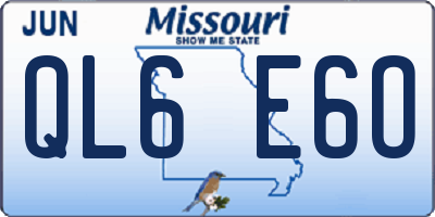 MO license plate QL6E6O