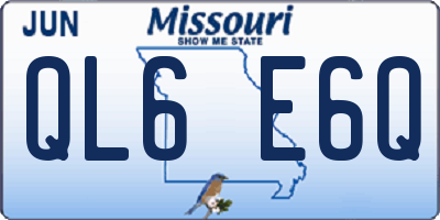 MO license plate QL6E6Q