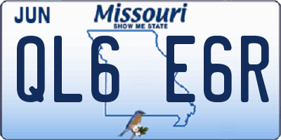 MO license plate QL6E6R