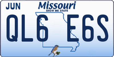 MO license plate QL6E6S