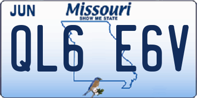 MO license plate QL6E6V