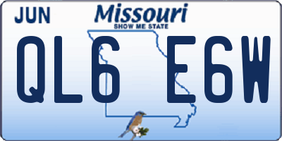 MO license plate QL6E6W
