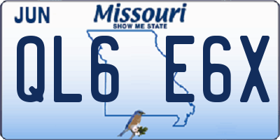 MO license plate QL6E6X