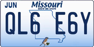 MO license plate QL6E6Y