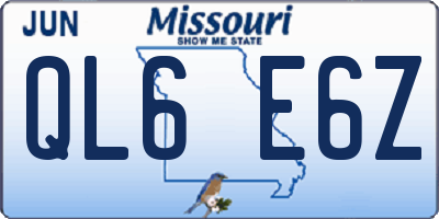 MO license plate QL6E6Z