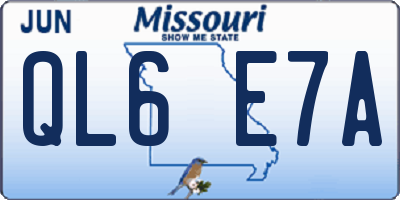 MO license plate QL6E7A