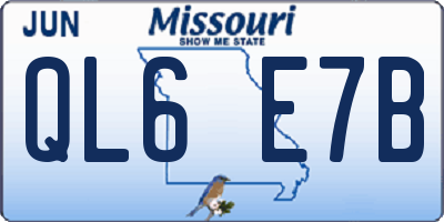 MO license plate QL6E7B