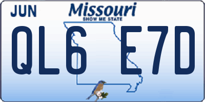 MO license plate QL6E7D