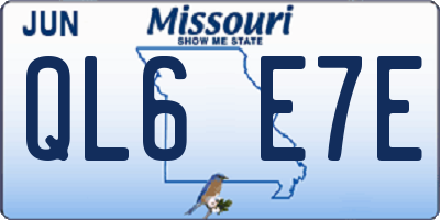 MO license plate QL6E7E