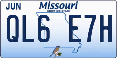 MO license plate QL6E7H