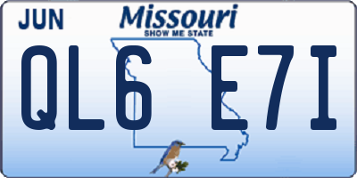 MO license plate QL6E7I