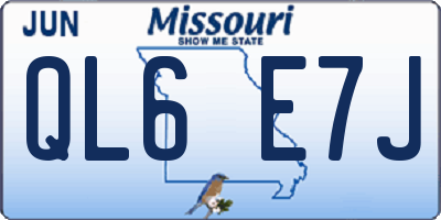 MO license plate QL6E7J