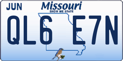 MO license plate QL6E7N