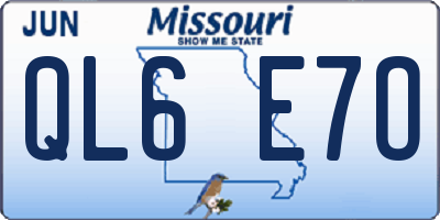 MO license plate QL6E7O