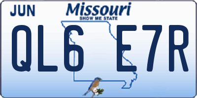 MO license plate QL6E7R