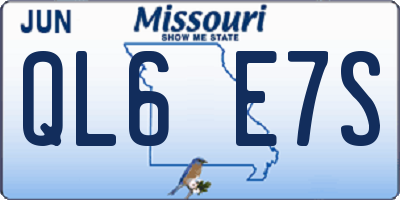 MO license plate QL6E7S