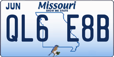 MO license plate QL6E8B