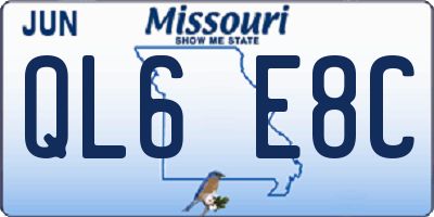 MO license plate QL6E8C