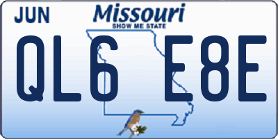 MO license plate QL6E8E