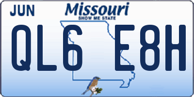 MO license plate QL6E8H