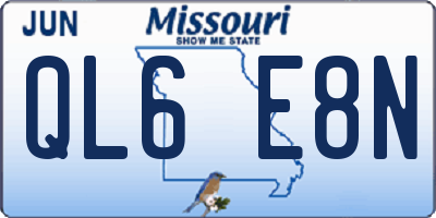 MO license plate QL6E8N