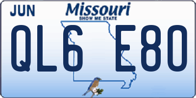 MO license plate QL6E8O