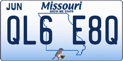 MO license plate QL6E8Q