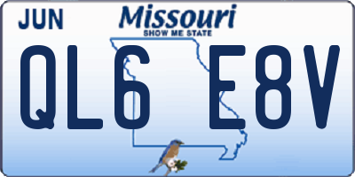 MO license plate QL6E8V