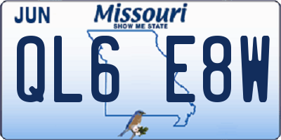 MO license plate QL6E8W