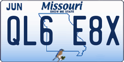 MO license plate QL6E8X