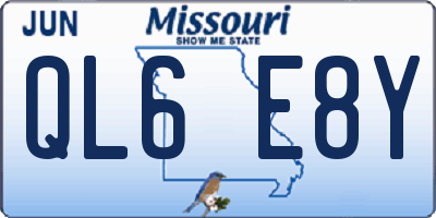 MO license plate QL6E8Y