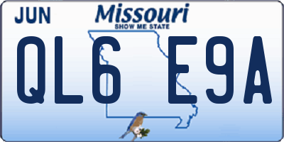 MO license plate QL6E9A