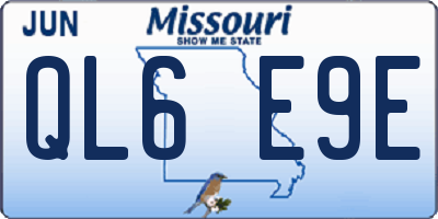 MO license plate QL6E9E