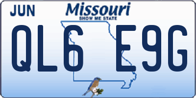 MO license plate QL6E9G