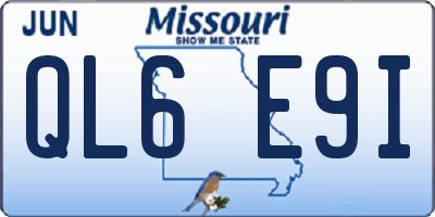 MO license plate QL6E9I