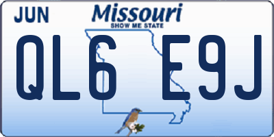 MO license plate QL6E9J