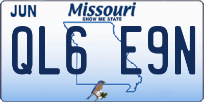 MO license plate QL6E9N