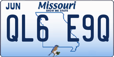 MO license plate QL6E9Q