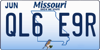 MO license plate QL6E9R