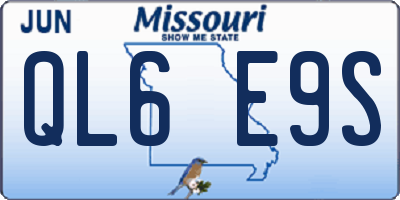 MO license plate QL6E9S