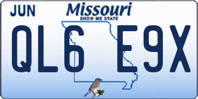 MO license plate QL6E9X