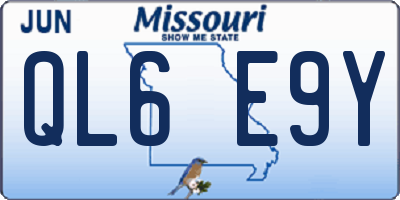 MO license plate QL6E9Y
